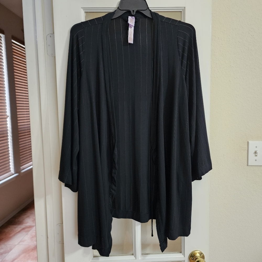 Savage X Fenty Black Modal Lounge Robe XL 14-18 Plus Size No Tie Belt